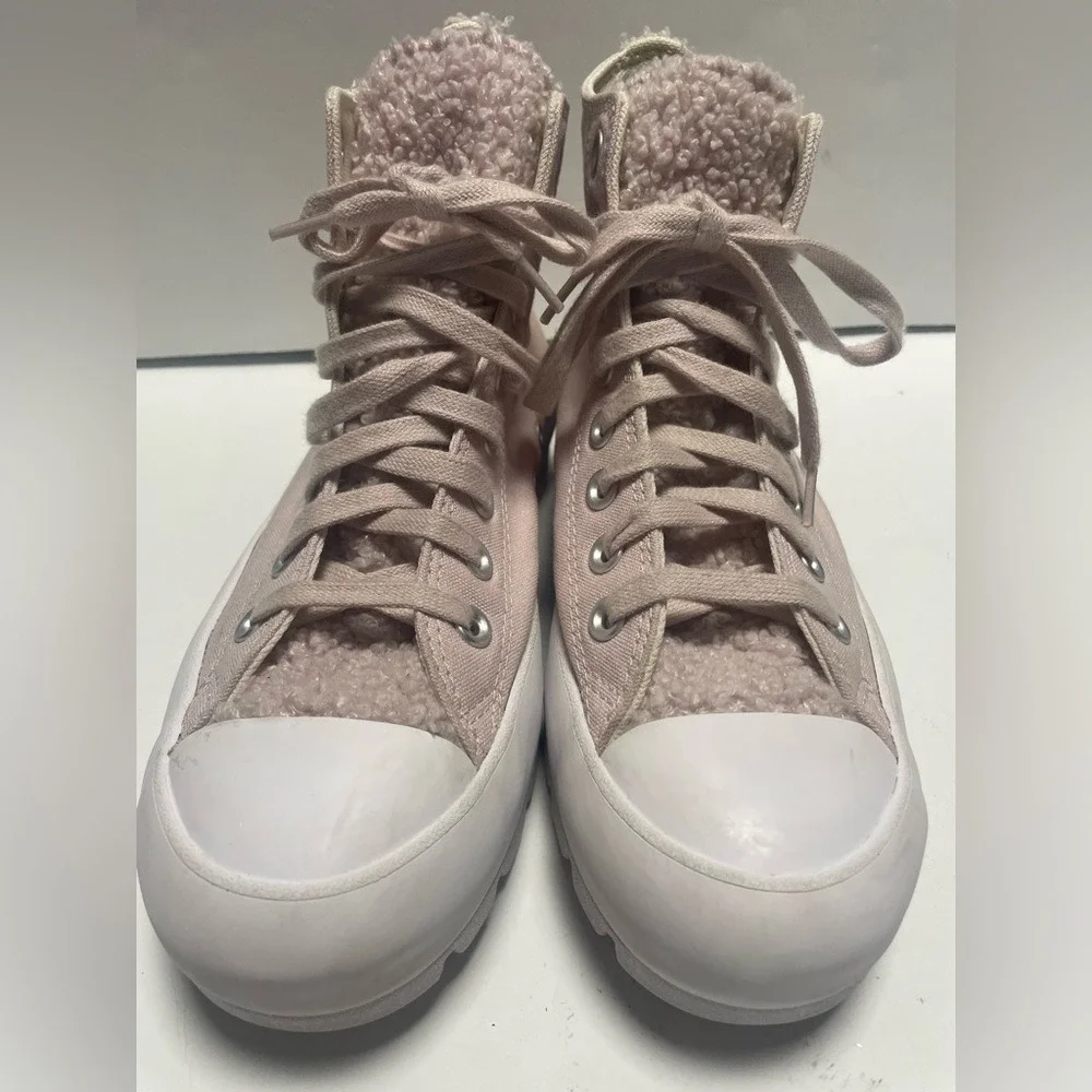Converse All Stars Sherpa Pink High-Top Sneakers ‎ Womens 9 - Picture 7 of 12